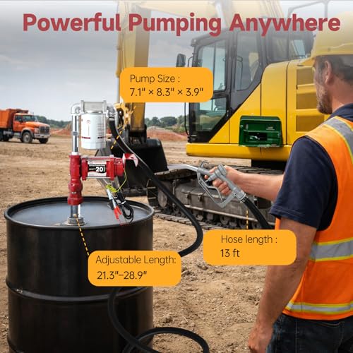 FMCNMech 12V Fuel Transfer Pump Kit, 20 GPM with Manual Nozzle - color: 20 GPM Gas & Diesel Pump