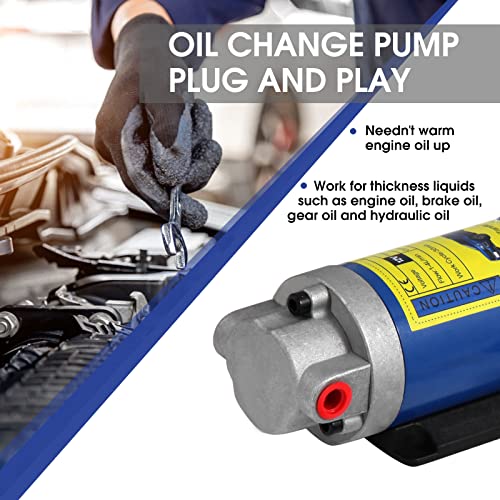 Vevitts Engine Oil Pump, Portable Electric Self-Priming Motor Oil Pump for Car Motorcycle and Boat Engine Oil Transfer Change Pump 12V 100W