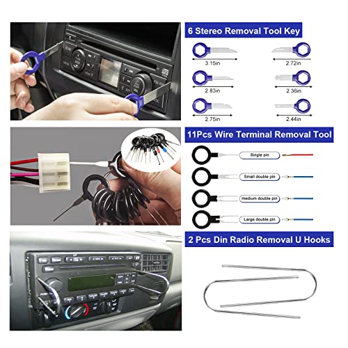 Trim Removal Tool Kit 250Pcs Car Removal Tool Kit Pry Tool Set Auto Clip Pliers Panel Door Radio Dash Window Bumper Adhesive Cable Clips Retainer Clip Set Terminal Removal Tool Set Fastener Remover - color: Blue