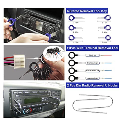 Trim Removal Tool Kit 250Pcs Car Removal Tool Kit Pry Tool Set Auto Clip Pliers Panel Door Radio Dash Window Bumper Adhesive Cable Clips Retainer Clip Set Terminal Removal Tool Set Fastener Remover - color: Blue