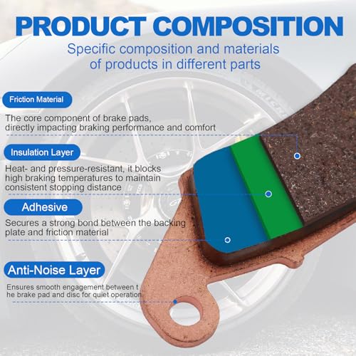 Front and Rear Brake Pads for Honda XR650L XR250 XR400 XR650 CR125 CR250 Suzuki DRZ400 DRZ400SM RM125 Yamaha YZ125 YZ250 WR250 Kawasaki KX125 KX250