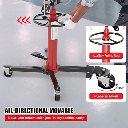 1100 lbs Hydraulic Transmission Jack, 2-Stage Telescoping, 33.5-67 in Lift - size: 1100 lbs