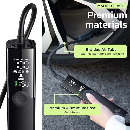 Woowind Tire Inflator Air Compressor, 12V DC Cord, Auto Stop, 150PSI