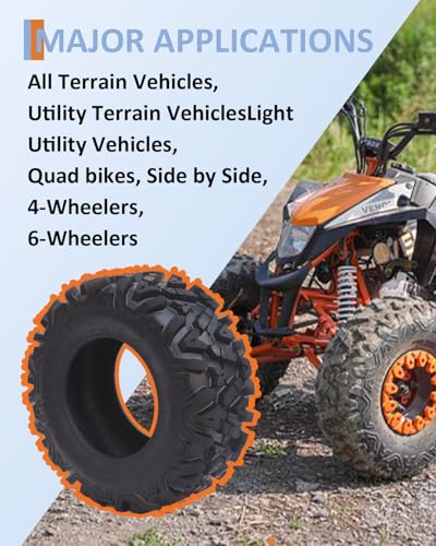 GarveeTech Set of 2 UTV/ATV Tires 24x8-12 6PR Tubeless All-Terrain Tire - Off-Road, Rock, Sand & Street Use - Heavy Duty Puncture Resistant for Trail, Mud, Riding - size: 24x8-12, style: Pattern A