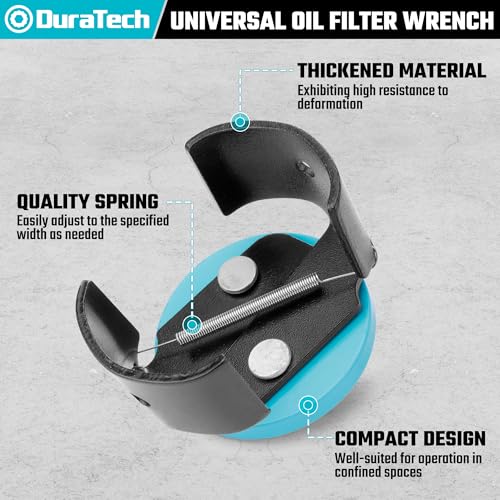 DURATECH Adjustable Oil Filter Wrench, Universal, 3/8" Drive - size: 2-1/2 to 3-1/8 Inches
