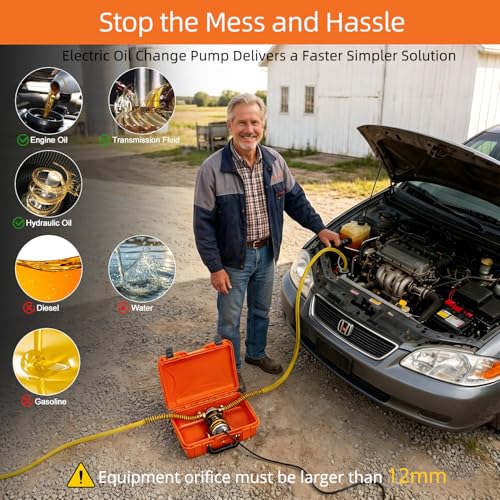 100W Electric Oil Change Extractor Pump, 1-4L/min Oil Transfer Pump for Engine/Transmission/Gear Oil Change, Compatible with Milwaukee M18 Battery(Oil Pump-B+Red Adapter) - color: Oil Pump-B+Red Adapter