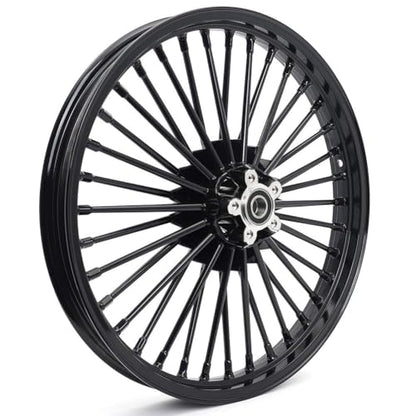 TOFR 21x2.15 18x3.5 Fat Spoke Black Wheels For Harley Dyna FXD FXDB 00-05 - color: Gloss Black, size: Front:21x2.15 Rear:18x3.5