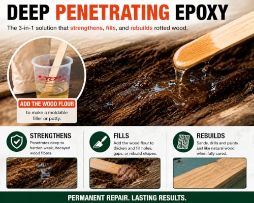 Re-Rot Wood Repair Kit, 48 oz Epoxy with Wood Filler & Tools - size: 48 Ounce