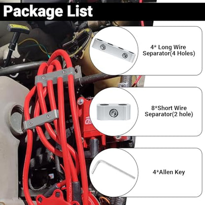 12-Piece Spark Plug Wire Separator and Holder Set(silver) - color: silver