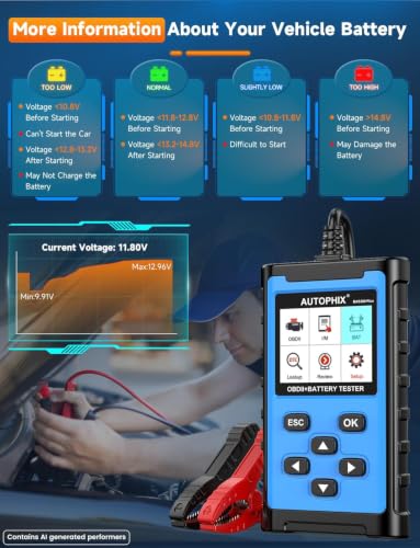 AUTOPHIX BAS300 Plus 2-in-1 OBD2 Scanner & 12V Battery Tester - color: Lake Blue
