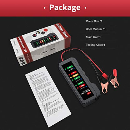 KINGBOLEN 12V Car Battery Tester & Alternator Analyzer LED