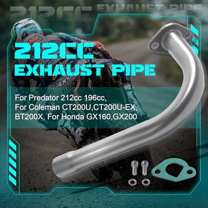 212 Exhaust Pipe For Coleman CT200U,CT200U-EX Go Kart& Mini Bike Exhaust - size: exhaust pipe