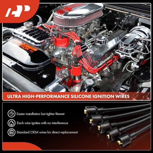 A-Premium 7MM Spark Plug Wires Set of 9 Compatible with Jeep & Pontiac
