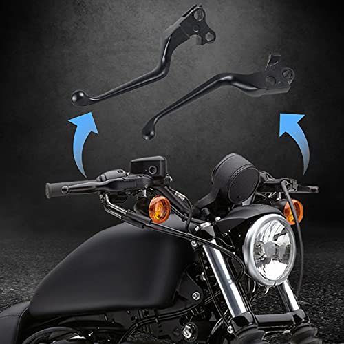 NTHREEAUTO Black Brake Clutch Lever Hand Levers Compatible with Harley Sportster 883 1200 Dyna Softail Electra Glide Road King Touring Fat Bob - color: Black