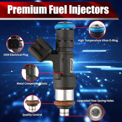 Set of 6 Fuel Injectors 0280158055 FJ10686 CM5147 FJ818 Replacement - size: 0280158055