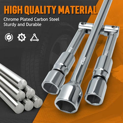 TONDA 4 Way Lug Wrench, Foldable Tire Iron, Lug Nut Wrench, 17/19/21/23mm - style: Foldable