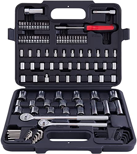 MECHMAX 120-Piece Socket Wrench Set, 1/2 & 3/8-In Ratchet Kit - style: 120 Piece