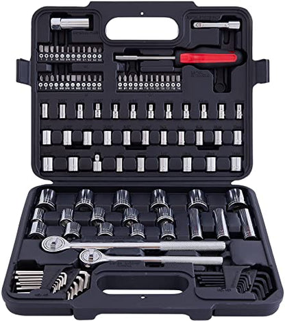 MECHMAX 120-Piece Socket Wrench Set, 1/2 & 3/8-In Ratchet Kit - style: 120 Piece