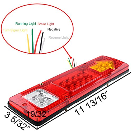 19 LED Trailer Tail Lights Integrated Turn Signal Running 2PCS