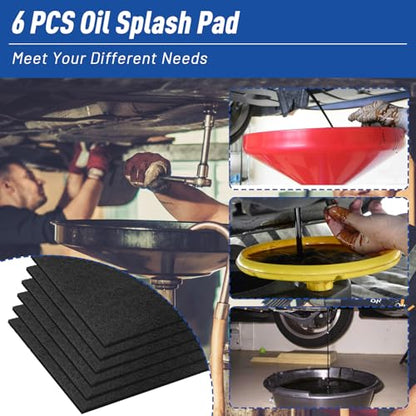 6 Pcs 22'' Oil Drain Splash Pad,No Splatter Pad,Square Oil Change Mat