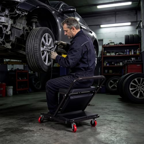Goplus 41" Foldable Mechanic Creeper, 4-in-1, 450 LBS Capacity - color: Black, size: 41"