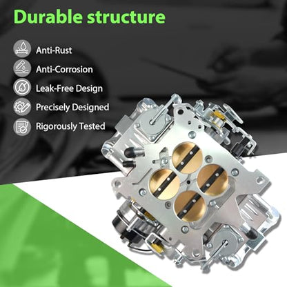 BR-67255 Carburetor 4150 Model 650 CFM 4 Barrel For Holley Quick Fuel Brawler Double-Pumper Carburetor Mechanical Secondary Electric Choke, Square Bore Flange Replace