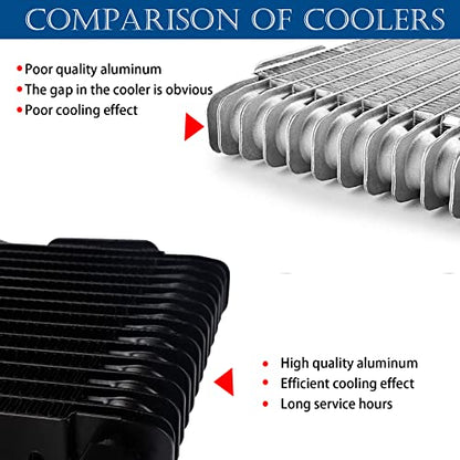 Transmission Cooler 40,000 GVW Trans Cooler Low Pressure Drop LPD47391 with Mounting Hardware 47391 Black - color: black