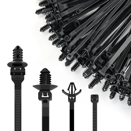 GOOACC Push Mount Cable Zip Ties Heavy Duty Nylon 4 Popular Sizes - color: 120pcs Push Mount Cable Zip Tie-4 Sizes