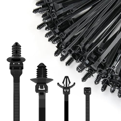 GOOACC Push Mount Cable Zip Ties Heavy Duty Nylon 4 Popular Sizes - color: 120pcs Push Mount Cable Zip Tie-4 Sizes