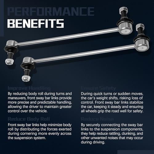 K750124 Stabilizer Sway Bar Links Front Compatible With 1999-2019 Acura ZDX/MDX,Honda Pilot/Odyssey,GMC Terrain,Chevrolet Equinox - size: K750124