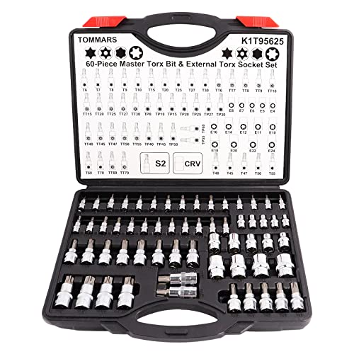 TOMMARS 60-Pc Master Torx Bit Socket & External Socket Set - style: Torx Bit Socket and External Torx Socket Set