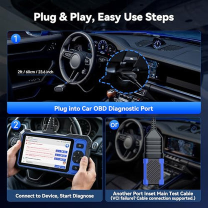 MUCAR 632 AI Bidirectional Scan Tool + Universal 16 Pin Male to Female OBD2 Extension Cable