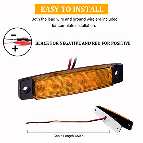 PSEQT 10 Pcs LED Rock Strip Lights Car Underglow Wheel Fender Well Lighting Kits Waterproof for Golf Cart Wrangler Offroad Truck RV UTV ATV Snowmobile (Amber Yellow) - color: Amber