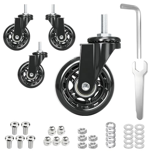 MySit Creeper Wheels Replacement Set of 4, 2.5 Inch Snap on Creeper Wheel