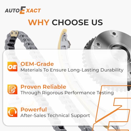Autoexact 14510R40A01 Engine Timing Chain Kit w/Camshaft Adjuster & VVT Gear, Timing Chain Set Replacement Part Fit for 2008-2015 2.4L Honda Accord Crosstour CR-V - size: Fit for 2008-2015 Honda - 2.4L