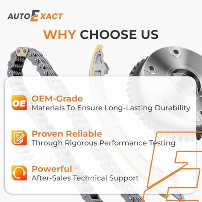 Autoexact 14510R40A01 Engine Timing Chain Kit w/Camshaft Adjuster & VVT Gear, Timing Chain Set Replacement Part Fit for 2008-2015 2.4L Honda Accord Crosstour CR-V - size: Fit for 2008-2015 Honda - 2.4L