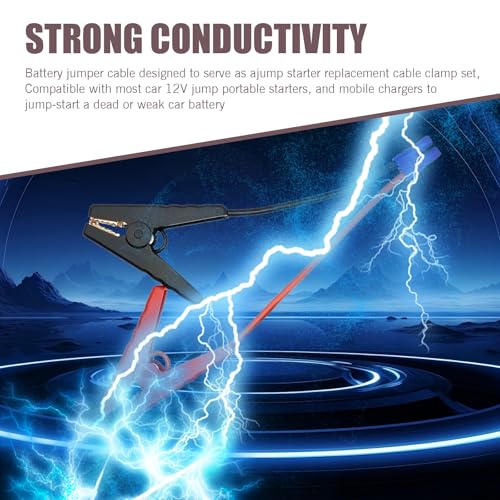 1 PC Car Emergency Battery Jump Cable, EC5 Heavy Duty Jump Starter Replacement Cables with Battery Clamps, EC5 Connector Replacement Alligator Clip, Universal for Most Cars (Red # Black)