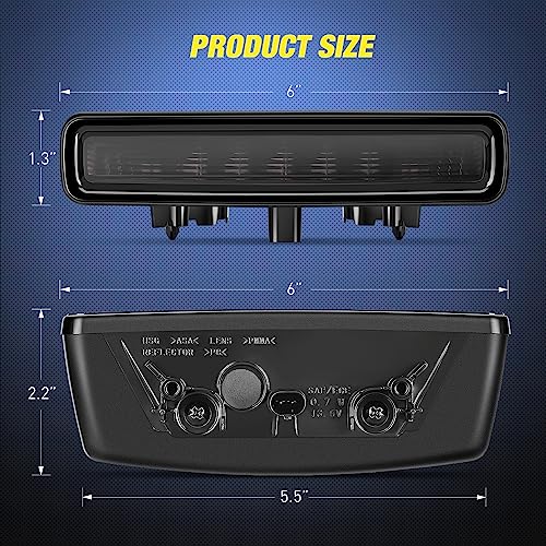 Nilight Third Brake Light High Mount Stop Lamps For 2018-2026 Wrangler JL - color: JL 2018-2026 Third Brake Light
