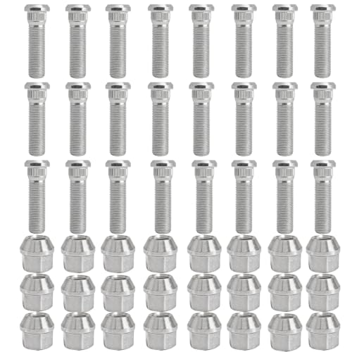 24Sets 1/2-20 Inch Wheel Stud with Nuts for Trailer Compatible with Lippert Axles 3500 lb, Compatible with Dexter Axles 4400 lb with 1/2"-20 UNF Thread Size, Wheel Studs - size: 24Sets