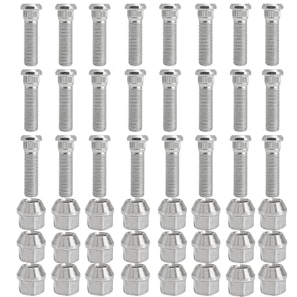 24Sets 1/2-20 Inch Wheel Stud with Nuts for Trailer Compatible with Lippert Axles 3500 lb, Compatible with Dexter Axles 4400 lb with 1/2"-20 UNF Thread Size, Wheel Studs - size: 24Sets