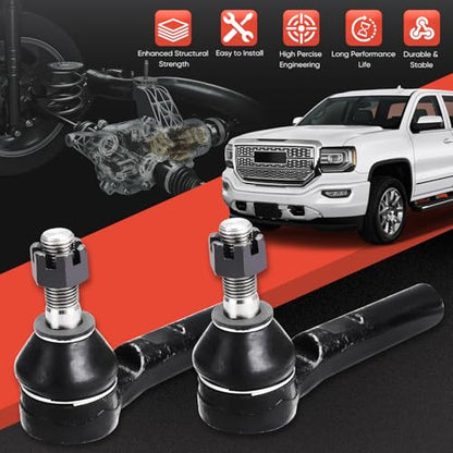 2pc ES3609 Front Outer Tie Rod End Compatible with Chevy 2002-2006 Avalanche Silverado Suburban Express 1500 2500 3500 4500,Compatible with GMC Yukon XL Sierra Savana 1500 2500 H2 - size: ES3609