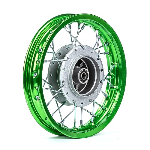 CRF50 Rim, XR50 Wheels Drum Brake Shoes for XR CRF Pit Dirt Bikes Black 1.40x10 Alloy Aluminum Rims(Green)