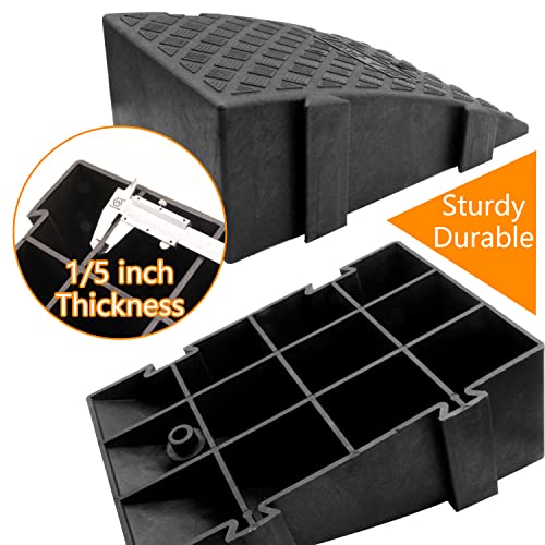 YYDS Curb Ramp, 6" 7" Rise Height 2 Pack,Heavy Duty Plastic Ramps,Interlock Curb Ramps for Driveway,Threshold Ramp for Sidewalk,Driveway,Car, Scooter, Bike, Motorcycle (6 inch high) - size: 6 inch high