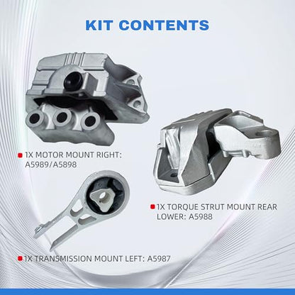 Front & Rear Engine Mount Kit Motor Mount - size: For 2018-2020 Jeep Compass