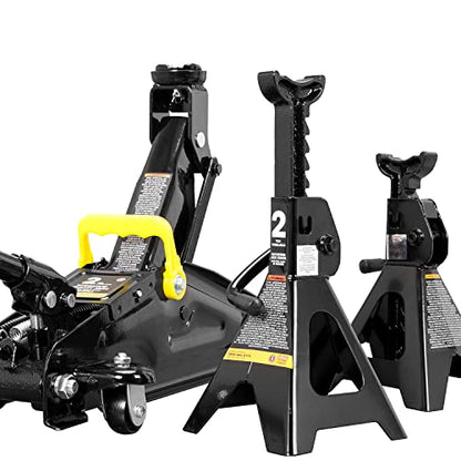 Big RED AT82001BR Hydraulic Trolley Service/Floor Jack Combo with 2 Jack Stands, 2 Ton (4,000 lb), Black - size: 2 Ton (4,000 lb) with Jack Stands
