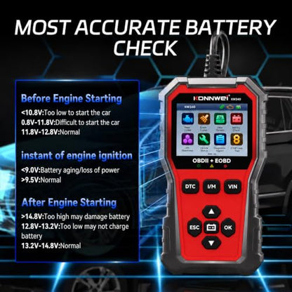 KONNWEI KW340 OBD2 Scanner Car Diagnostic Code Reader Check Engine Tool - size: 7.68*3.74*2.17 inch