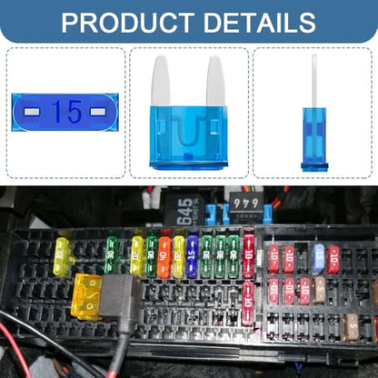 120Pcs Mini Automotive Fuse Kit, APM/ATM Blade Fuses Assortment Kit