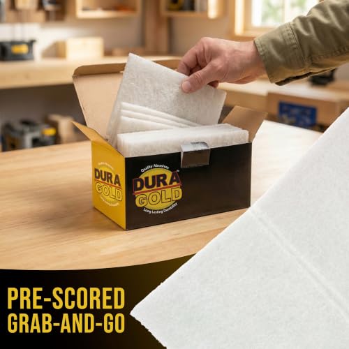 Dura-Gold 6" x 9" White Light Duty Scuff Pads, Box of 10 - Final Scuffing - color: White