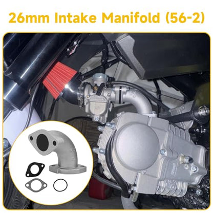 HIAORS 26mm Intake Manifold for Lifan Zongshen YX SSR Apollo Dirt Bike ATV