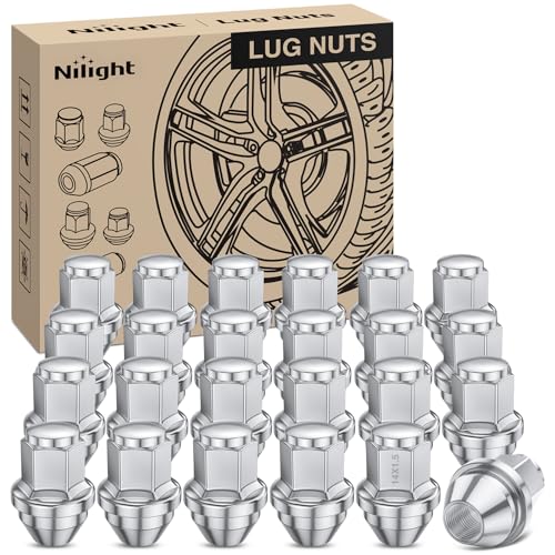 Nilight 24PCS M14x1.5 Lug Nuts Compatible with 2015-2025 Ford F-150 - color: Silver, size: 24PCS F-150/Expedition/Navigator 2015-2025